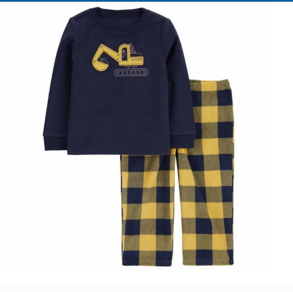 Carters Kids' 4-piece Pajamas nwt Construction pants long sleeves